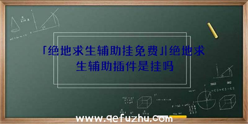 「绝地求生辅助挂免费」|绝地求生辅助插件是挂吗